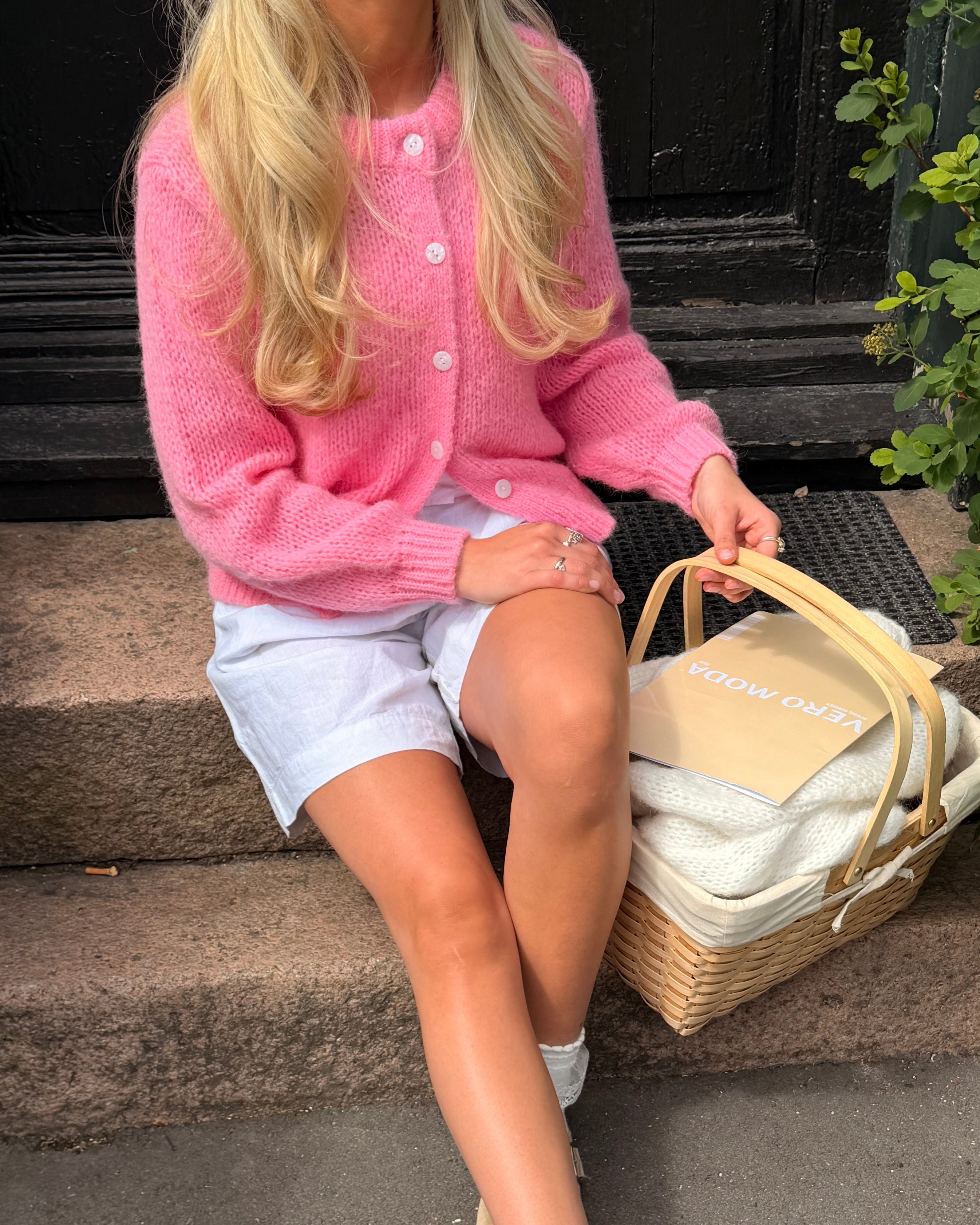 VMWILO Knitted Cardigan - Pink Cosmos
